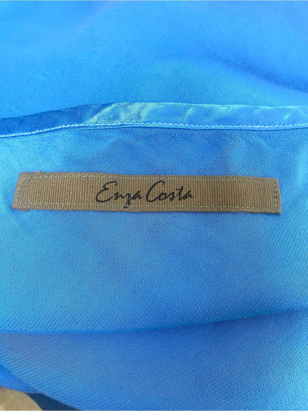 Enza Costa Blue Maxi Slip Dress Silky NWOT Vanity/Designer Size 2, US 6 - Picture 4 of 13